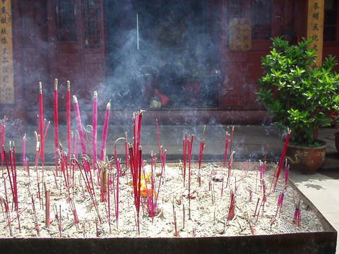 Incense burning at the temple.