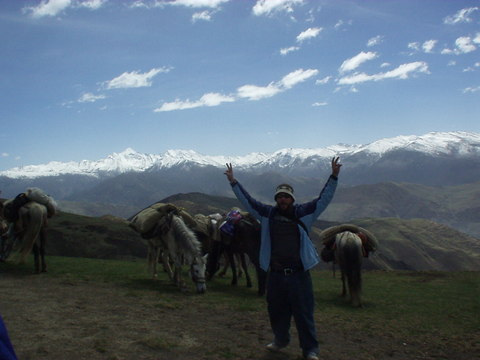 One of the Canadians -- Keith, I think his name was -- happy to get off the horse on the top of the world.