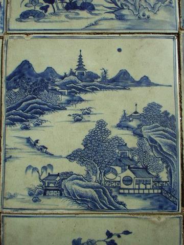 Chinese floor tiles in Mattancherry synagogue.