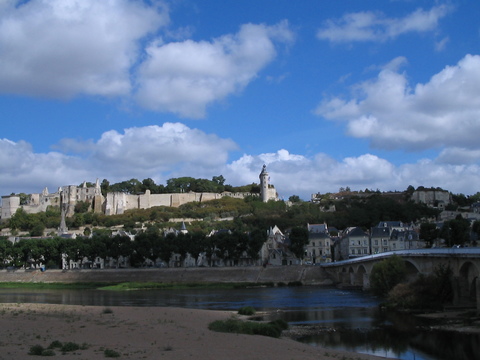 Chinon, a city actually on the Vienne, a tributary of the Loire.