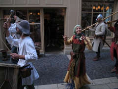 Musicians playing in the town square of Chinon.