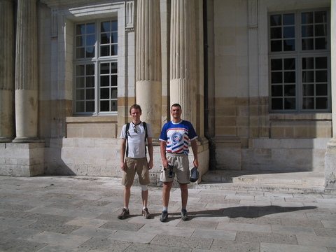 Lawson Conroy and I outside of the chateau at Boise.  Both of us being rather tourist averse, it was the only chateau that either of us visited while on our respective bike tours.