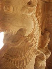 Warrior on rampant lion, Vittala Temple, Hampi.