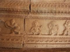 Sculpted frieze on the interior of Vittala Temple, Hampi.