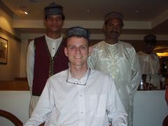 Yours truly sporting the local headwear.