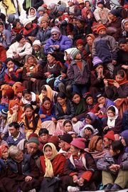 The crowd watching the Spituk Festival.  Can you spot the two Polish people?