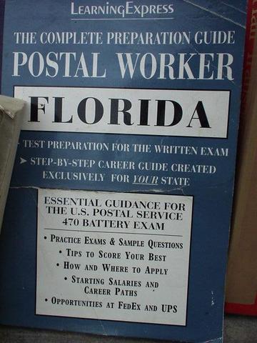 Florida Postal Worker preparation guide, in a bookstore in Madurai.