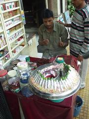 Street stall selling pan.